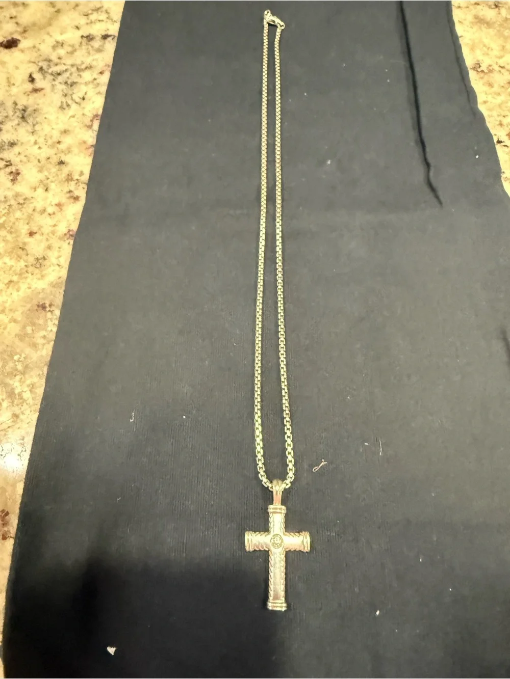 Authentic David Yurman Men's Chevron Cross & 22
